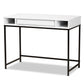 Cargan Modern and Contemporary White Finished Wood and Black Metal 1-Drawer Desk FredCo