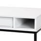 Cargan Modern and Contemporary White Finished Wood and Black Metal 1-Drawer Desk FredCo