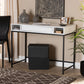 Cargan Modern and Contemporary White Finished Wood and Black Metal 1-Drawer Desk FredCo