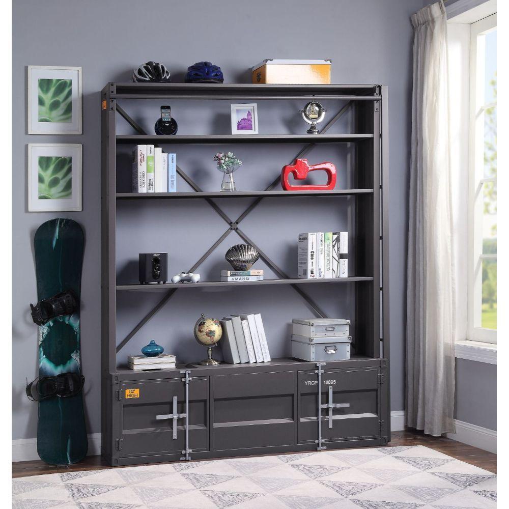 Cargo Bookshelf & Ladder Gunmetal FredCo