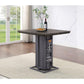 Cargo Counter Height Table Antique Walnut & Gunmetal FredCo