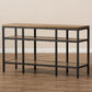 Caribou Rustic Industrial Style Oak Brown Finished Wood and Black Finished Metal Console Table FredCo
