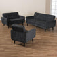 Carina Mid-Century Modern Dark Grey Fabric Upholstered 3-Piece Living Room Set FredCo
