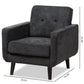 Carina Mid-Century Modern Dark Grey Fabric Upholstered Lounge Chair FredCo