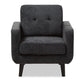 Carina Mid-Century Modern Dark Grey Fabric Upholstered Lounge Chair FredCo