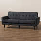Carina Mid-Century Modern Dark Grey Fabric Upholstered Sofa FredCo