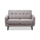 Carina Mid-Century Modern Light Grey Fabric Upholstered Loveseat FredCo