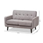 Carina Mid-Century Modern Light Grey Fabric Upholstered Loveseat FredCo