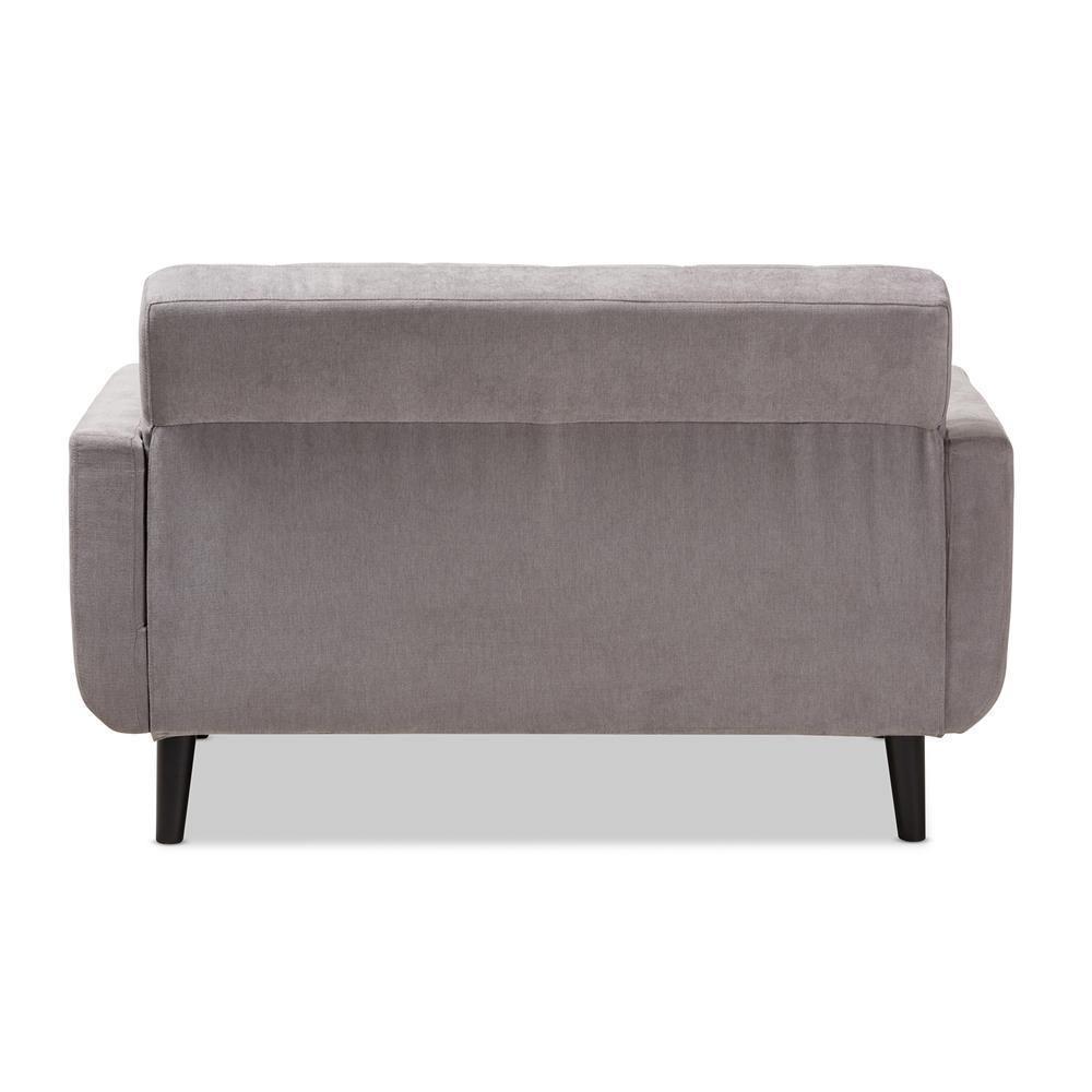 Carina Mid-Century Modern Light Grey Fabric Upholstered Loveseat FredCo