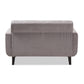 Carina Mid-Century Modern Light Grey Fabric Upholstered Loveseat FredCo