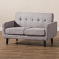 Carina Mid-Century Modern Light Grey Fabric Upholstered Loveseat FredCo
