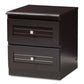 Carine Modern and Contemporary Wenge Brown Finished 2-Drawer Nightstand FredCo