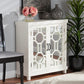 Carlena Modern and Contemporary White Finished Wood and Mirrored Glass 2-Door Sideboard FredCo