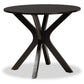 Carlin Sand Fabric Upholstered and Dark Brown Finished Wood 5-Piece Dining Set FredCo
