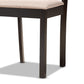 Carlin Sand Fabric Upholstered and Dark Brown Finished Wood 5-Piece Dining Set FredCo