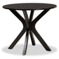 Carlin Sand Fabric Upholstered and Dark Brown Finished Wood 5-Piece Dining Set FredCo