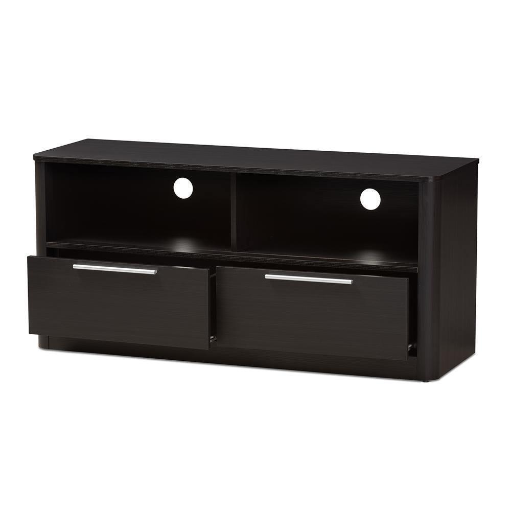 Carlingford Modern and Contemporary Espresso Brown Finished Wood 2-Drawer TV Stand FredCo