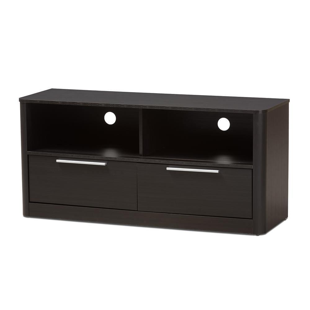 Carlingford Modern and Contemporary Espresso Brown Finished Wood 2-Drawer TV Stand FredCo
