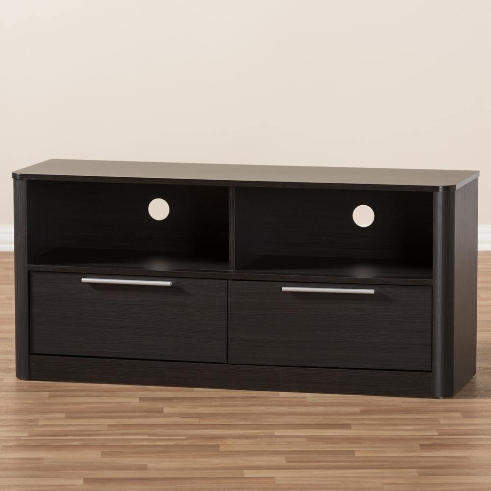 Carlingford Modern and Contemporary Espresso Brown Finished Wood 2-Drawer TV Stand FredCo