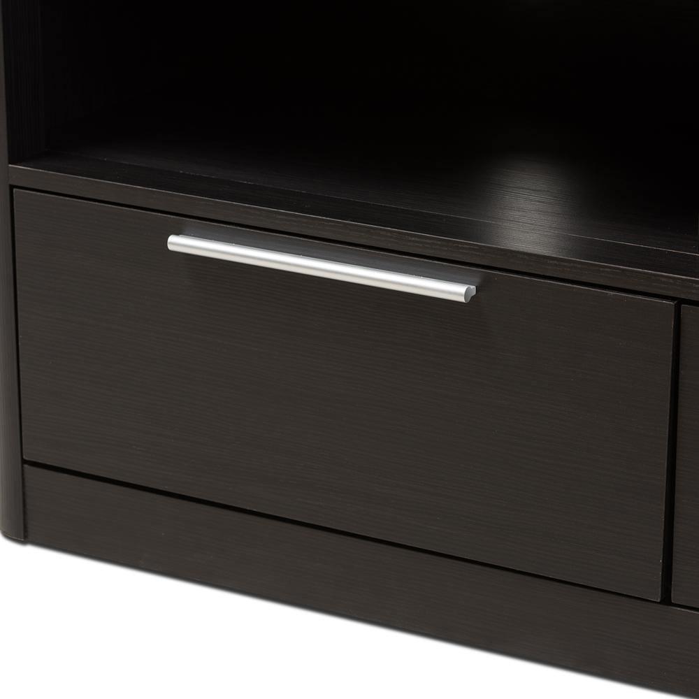 Carlingford Modern and Contemporary Espresso Brown Finished Wood 2-Drawer TV Stand FredCo