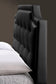 Carlotta Black Modern Bed with Upholstered Headboard - King Size FredCo