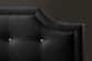 Carlotta Black Modern Bed with Upholstered Headboard - Queen Size FredCo
