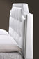 Carlotta White Modern Bed with Upholstered Headboard - Full Size FredCo