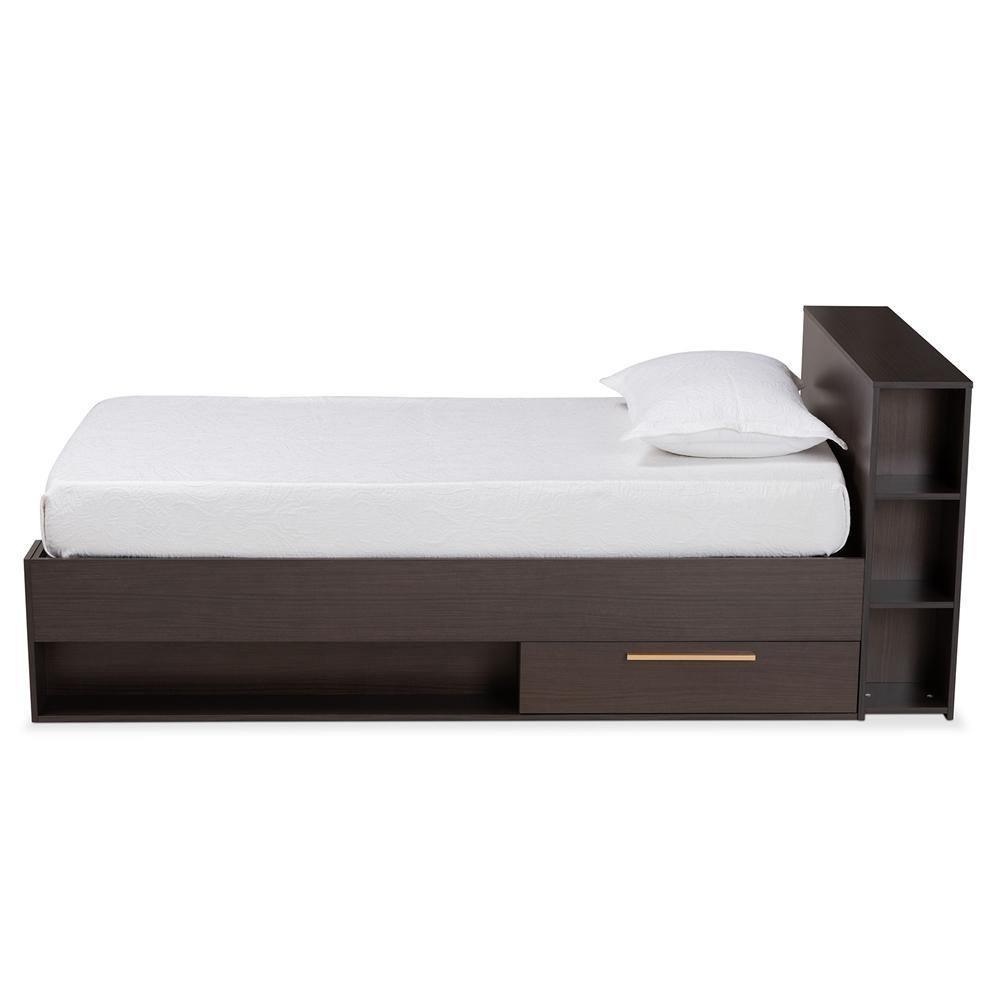 Carlson Modern and Contemporary Espresso Brown Finished Wood Twin Size 3-Drawer Platform Storage Bed FredCo