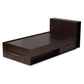 Carlson Modern and Contemporary Espresso Brown Finished Wood Twin Size 3-Drawer Platform Storage Bed FredCo