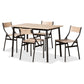 Carmen Modern and Contemporary Oak Brown Finished Wood and Dark Brown Metal 5-Piece Dining Set FredCo