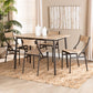 Carmen Modern and Contemporary Oak Brown Finished Wood and Dark Brown Metal 5-Piece Dining Set FredCo