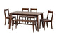 Carola Mid-Century Modern Warm Grey Fabric and Dark Brown Finished Wood 6-Piece Dining Chair Set FredCo