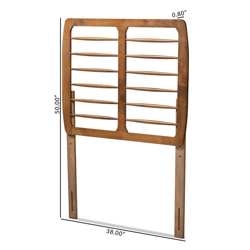 Carolyn Mid-Century Modern Ash Walnut Finished Wood Twin Size Headboard FredCo