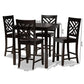 Caron Modern and Contemporary Dark Brown Finished Wood 5-Piece Pub Set FredCo