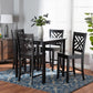 Caron Modern and Contemporary Dark Brown Finished Wood 5-Piece Pub Set FredCo
