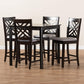 Caron Modern and Contemporary Gray Fabric Upholstered Espresso Brown Finished 5-Piece Wood Pub Set FredCo