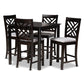 Caron Modern and Contemporary Gray Fabric Upholstered Espresso Brown Finished 5-Piece Wood Pub Set FredCo