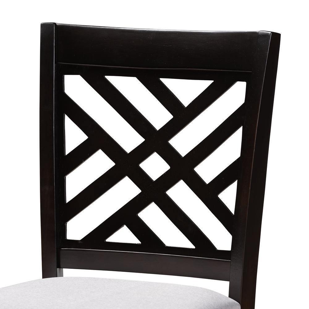 Caron Modern and Contemporary Gray Fabric Upholstered Espresso Brown Finished 5-Piece Wood Pub Set FredCo