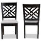 Caron Modern and Contemporary Grey Fabric Upholstered Espresso Brown Finished Wood 2-Piece Dining Chair Set FredCo