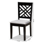Caron Modern and Contemporary Grey Fabric Upholstered Espresso Brown Finished Wood 2-Piece Dining Chair Set FredCo