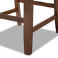 Caron Modern and Contemporary Grey Fabric Upholstered Walnut Brown Finished 2-Piece Wood Counter Height Pub Chair Set FredCo