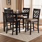 Caron Modern and Contemporary Sand Fabric Upholstered Espresso Brown Finished 5-Piece Wood Pub Set FredCo