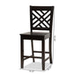 Caron Modern and Contemporary Transitional Dark Brown Finished Wood 2-Piece Counter Stool Set FredCo