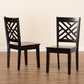 Caron Modern and Contemporary Transitional Dark Brown Finished Wood 2-Piece Dining Chair Set FredCo