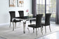 Carone 5-piece Dining Room Set Black and Chrome 105071-S5 Coaster FredCo