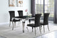 Carone Rectangular Dining Table Chrome and Black 105071 Coaster FredCo