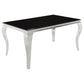 Carone Rectangular Dining Table Chrome and Black 105071 Coaster FredCo
