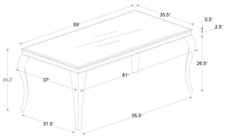 Carone Rectangular Dining Table Chrome and Black 105071 Coaster FredCo