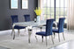 Carone Rectangular Glass Top Dining Table White and Chrome 115081 Coaster FredCo