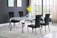 Carone Rectangular Glass Top Dining Table White and Chrome 115081 Coaster FredCo